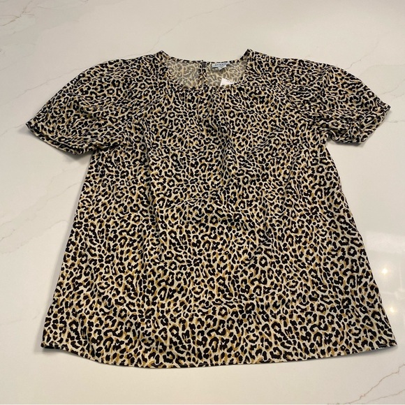 J. Crew Tops - J. Crew Cheetah Print Puff Sleeve Blouse